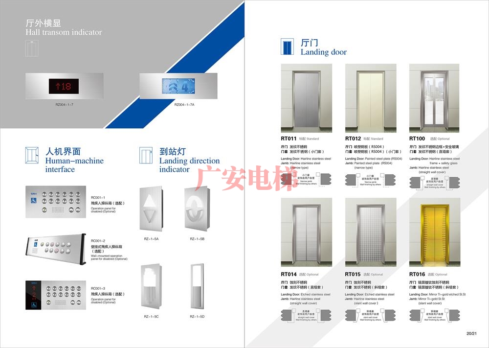 電梯廳外橫顯